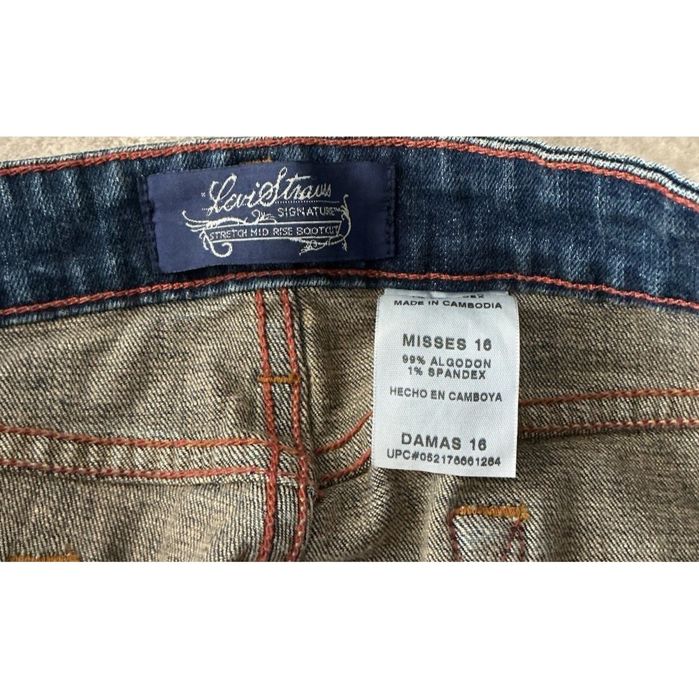 Levi Strauss & Co. Signature Jeans Womens Denim Stretch Mid Rise Bootcut Size 16 - Picture 5 of 6